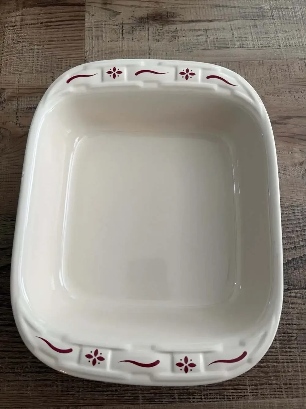 Longaberger Woven Traditions Red Square Baker 8x8 2QT casserole dish